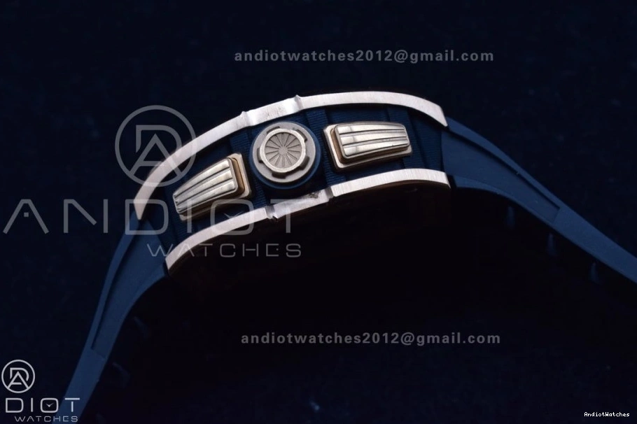 Strap Rubber Dial Best Chrono KVF RM011 1021 AllSeason Black A7750 RG on Black Edition Crystal V 1:1 1224